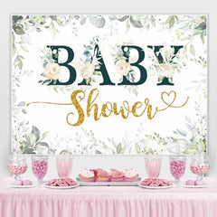 Toile de fond de fête de douche de bébé rose blanche élégante pour fille