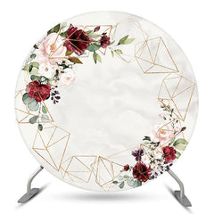 Toile de fond de mariage ronde marbrure florale de fian?ailles