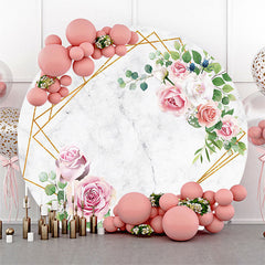 Couverture de toile de fond ronde de mariage marbré de fian?ailles