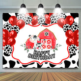 Ferme Vache Sainte Avec Ballon Joyeux Anniversaire Toile De Fond