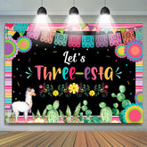 Fiesta Lets Three Kids Toile de fond colorée pour le 3e anniversaire