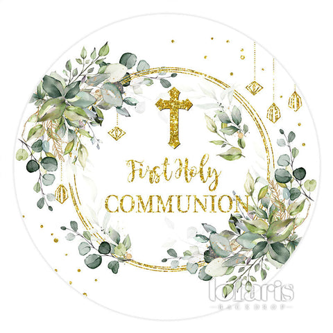 Première toile de fond de baptême de cercle de croix de sainte communion Première toile de fond de baptême de cercle de croix de sainte communion