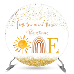 Premier voyage autour de la toile de fond ronde du 1er anniversaire du soleil