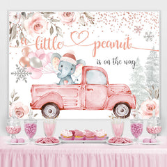 Toile de fond de douche de bébé floral et éléphant sur le camion