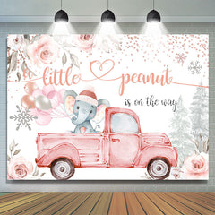 Toile de fond de douche de bébé floral et éléphant sur le camion