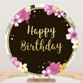 Fond De Joyeux Anniversaire Cercle D'or Floral Et Paillettes