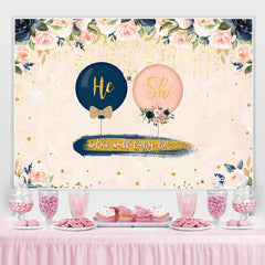 Floral et paillettes avec toile de fond de douche de bébé ballons