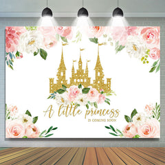 Toile de fond de douche de bébé Floral et Gloden Castle pour fille