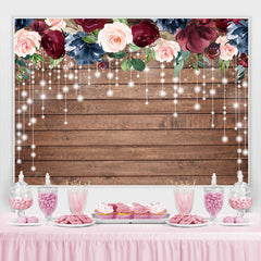 Toile de fond de douche de bébé en bois floral et léger pour fille