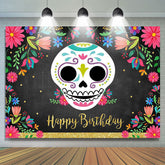 Toile de fond de photoshoot noir floral pour la fête d'anniversaire