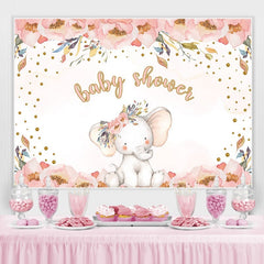 Toile de fond de photoshoot rose éléphant floral pour baby shower
