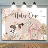 Floral Farm Holy Cow Toile de fond mignon joyeux anniversaire