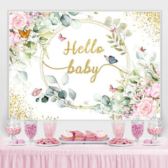 Toile de fond de douche de bébé thème papillon paillettes florales