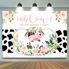 Toile de fond de douche de bébé vache sacrée florale pour les filles