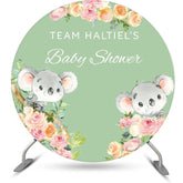 Fond rond de révélation de sexe de bébé de Koala floral