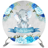 Floral Lovely Elephant Circle Baby Shower Toile de fond