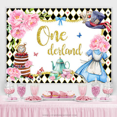 Toile de fond d'anniversaire Onederland sur le thème de la fée magique florale