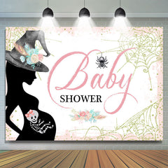 Toile de fond de douche de bébé de fille de toile d'araignée de paillettes roses florales