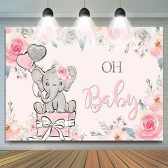 Toile de fond floral rose Oh Baby Photoshoot pour Baby Shower