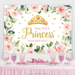 La princesse florale est sur le chemin de la toile de fond de douche de bébé