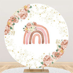 Floral avec toile de fond ronde sur le thème de l'arc-en-ciel pour l'événement