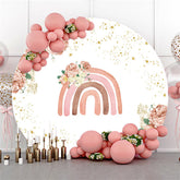 Floral avec toile de fond ronde sur le thème de l'arc-en-ciel pour l'événement