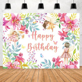 Flower And Girls Joyeux anniversaire Toile de Fond pour la fête