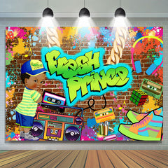 Toile de fond de douche de bébé mur graffiti Prince frais pour garçon