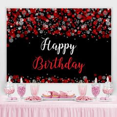 Fond de joyeux anniversaire sur le thème de la bulle grise rouge floue