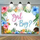 Fille ou garçon Hawaï Monstera Gender Reveal Toile de fond