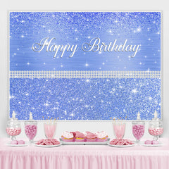 Toile de fond joyeux anniversaire paillettes et points bleus