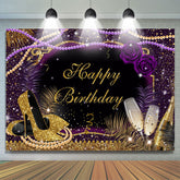 Paillettes et magnifique toile de fond joyeux anniversaire pour femme