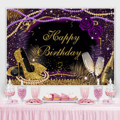 Paillettes et magnifique toile de fond joyeux anniversaire pour femme