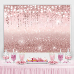 Fond de joyeux anniversaire thème simple paillettes et rose