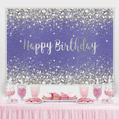Toile de fond joyeux anniversaire simple paillettes et violet bokeh