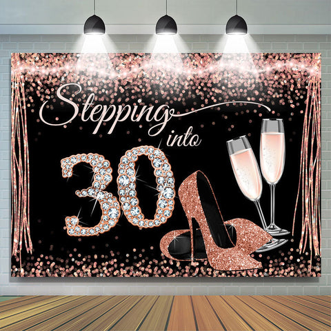 Paillettes Et Rose Dorée Joyeux 30e Anniversaire Toile De Fond Paillettes Et Rose Dorée Joyeux 30e Anniversaire Toile De Fond