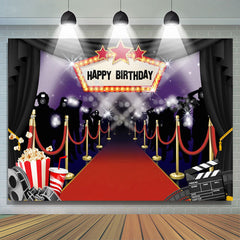 Glitter Cinema Et Popcorn Joyeux Anniversaire Toile De Fond