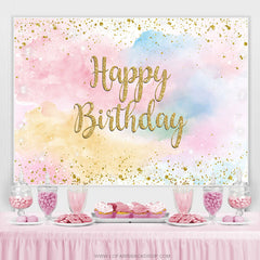Fond de joyeux anniversaire de nuage de ciel coloré de paillettes