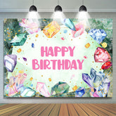 Glitter Crystal Jewel Girl Joyeux Anniversaire Toile de Fond