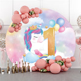Toile de fond d'anniversaire de licorne de ballons de nuage de rêve de paillettes