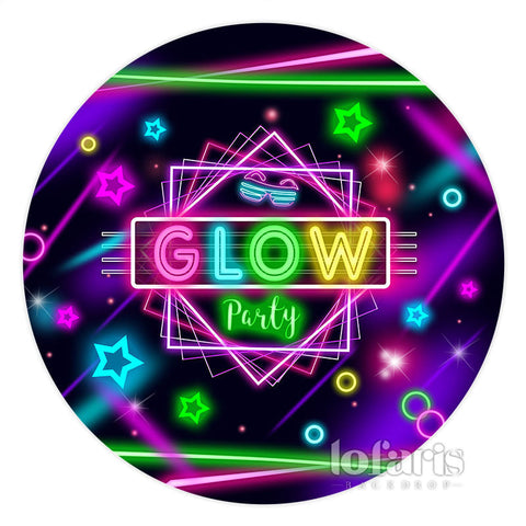 Glitter Glow Party et lignes autour de la toile de fond d'anniversaire Glitter Glow Party et lignes autour de la toile de fond d'anniversaire