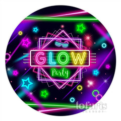 Glitter Glow Party et lignes autour de la toile de fond d'anniversaire