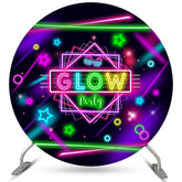 Glitter Glow Party et lignes autour de la toile de fond d'anniversaire