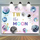 Glitter Golden Lovely Astronaut Two The Moon Toile de fond