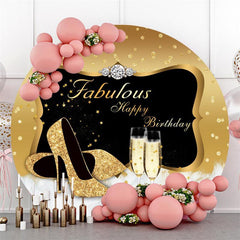 Paillettes dorées avec fond d'anniversaire de cercle d'étoiles