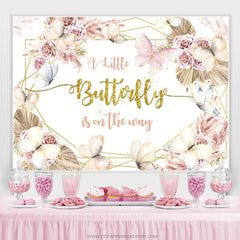 Glitter Little Butterfly On The Way Toile de fond de douche de bébé