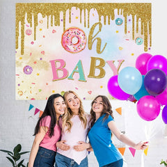 Glitter Lovely Donut douche de bébé Toile de fond pour fille