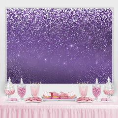 Toile de fond de douche de bébé anniversaire Bokeh violet paillettes