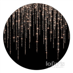 Fond de cercle joyeux anniversaire noir or rose scintillant