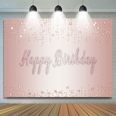 Toile de fond de joyeux anniversaire sur le thème de la rose dorée scintillante